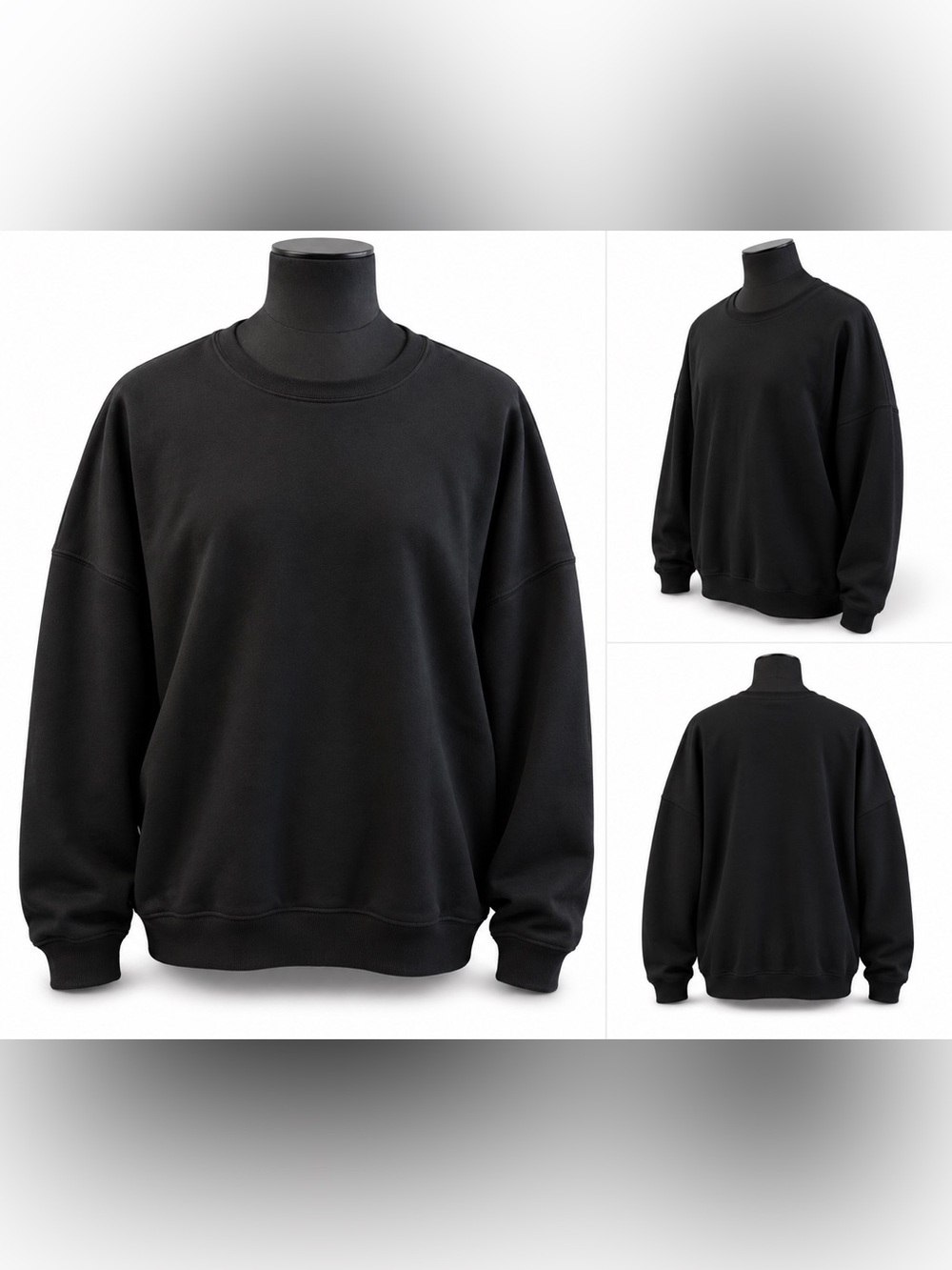 Fruit of the Loom Black Crewneck Sweatshirt - Classic Everyday Pullover